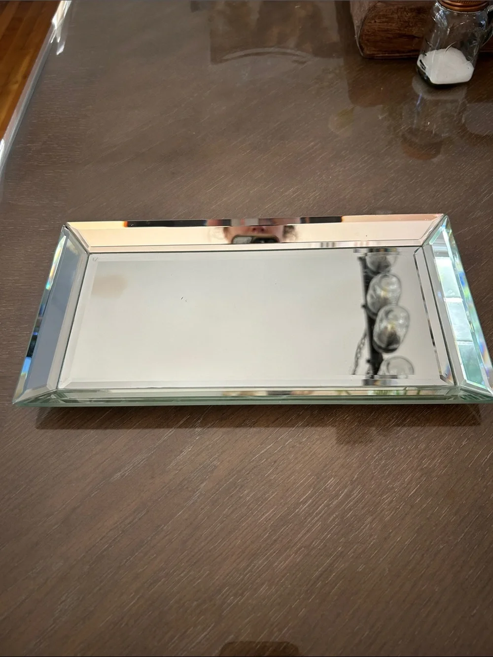 Frameless Rectangular Decorative Wall Mirror in Silver